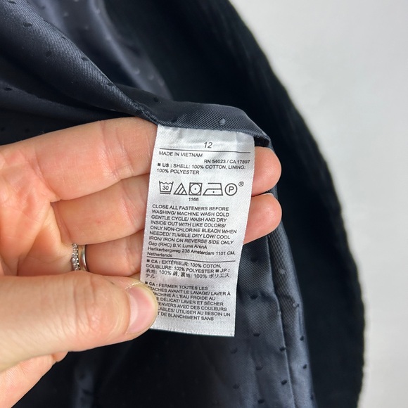 BANANA REPUBLIC Black Corduroy Blazer Women's 12 Office Career Holiday Party - Picture 5 of 6